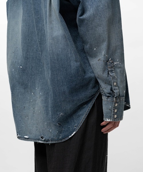 シャツ Kids Sticker Printed Denim Shirt メンズの画像