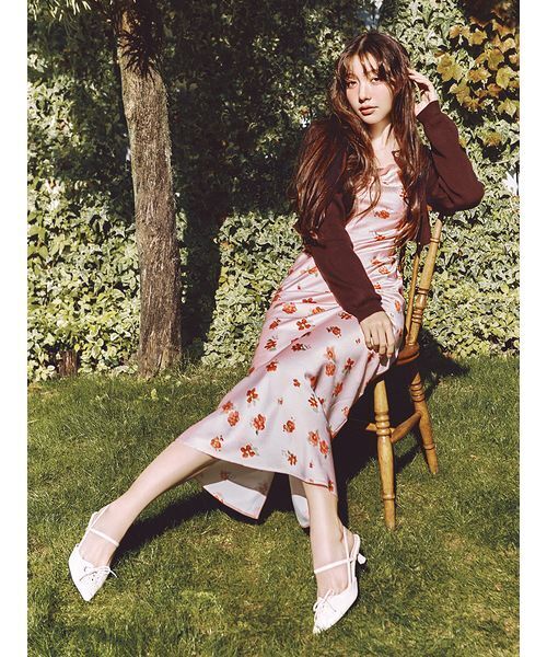 LILY BROWN（リリーブラウン） ワンピース カーデセットプリントキャミ