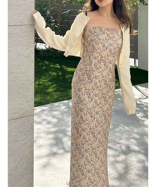 LILY BROWN（リリーブラウン） ワンピース カーデセットプリントキャミ