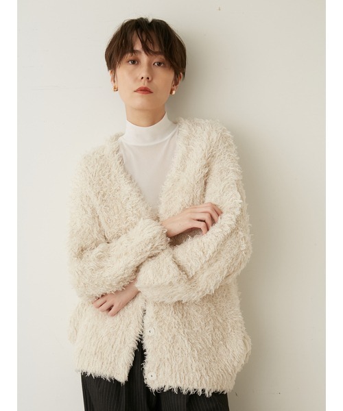 「emmi」 ニットカーディガン ONE SIZE ブラック レディース_画像3