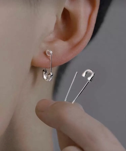 VIBGYOR ピアス 「IZU」 安全ピンモチーフ 2wayピアス シルバー ユニ 