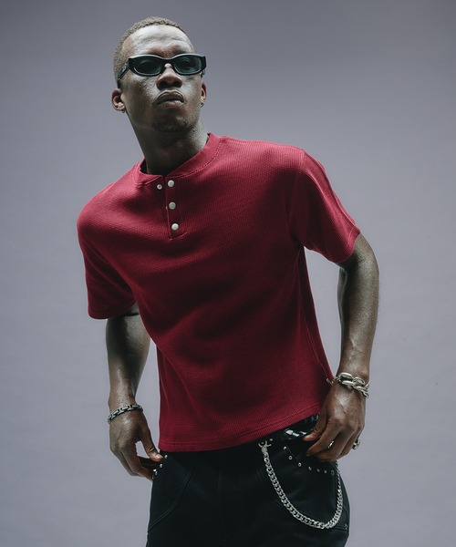 ANDER HUNK ヘンリーネック tシャツ Metal Henry neck Thermal T