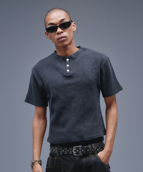 ANDER HUNK tシャツ Metal Henry neck Thermal T/ メタルヘンリー
