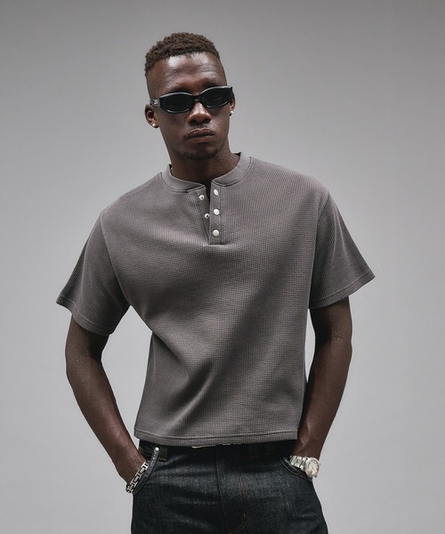 ANDER HUNK tシャツ Metal Henry neck Thermal T/ メタルヘンリー