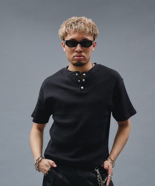 ANDER HUNK tシャツ Metal Henry neck Thermal T/ メタルヘンリー