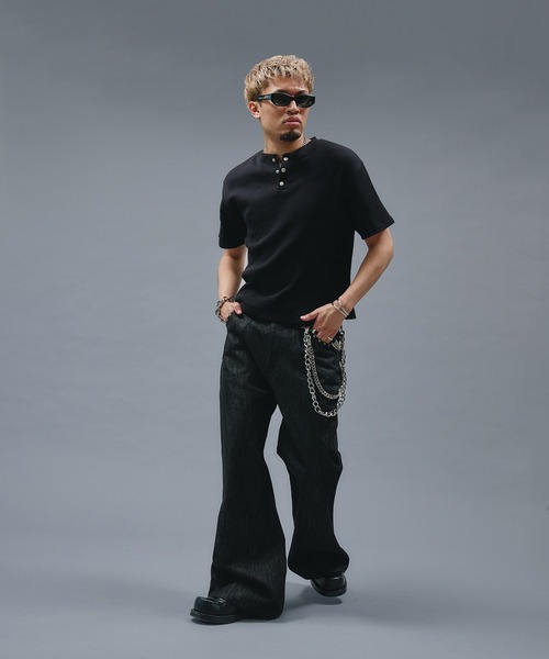 ANDER HUNK tシャツ Metal Henry neck Thermal T/ メタルヘンリー