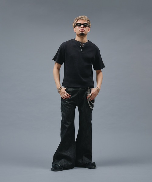 ANDER HUNK tシャツ Metal Henry neck Thermal T/ メタルヘンリー