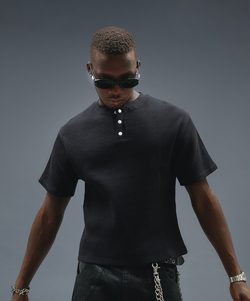 ANDER HUNK ヘンリーネック tシャツ Metal Henry neck Thermal T