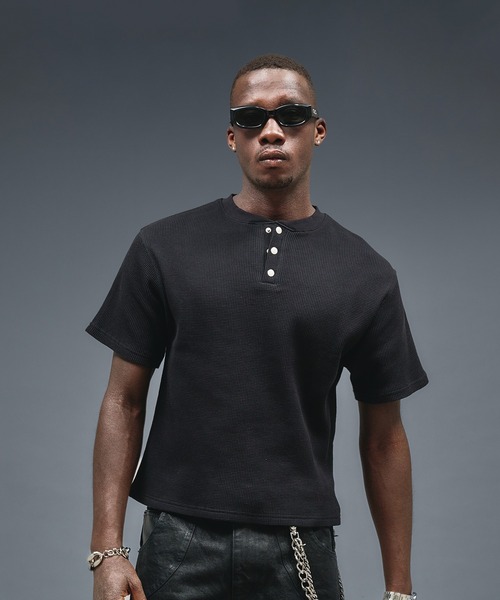 ANDER HUNK tシャツ Metal Henry neck Thermal T/ メタルヘンリー