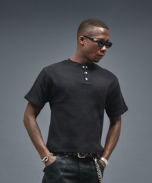 ANDER HUNK ヘンリーネック tシャツ Metal Henry neck Thermal T 