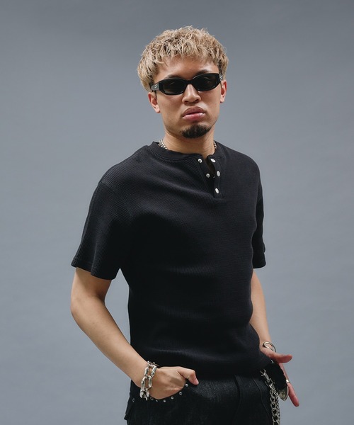 ANDER HUNK tシャツ Metal Henry neck Thermal T/ メタルヘンリー