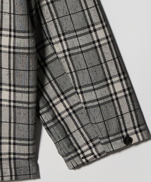 UNITED ARROWS & SONS チェック　トップス　グレー　L UNITED ARROWS（ユナイテッドアローズ） シャツ ネップクロス グレン