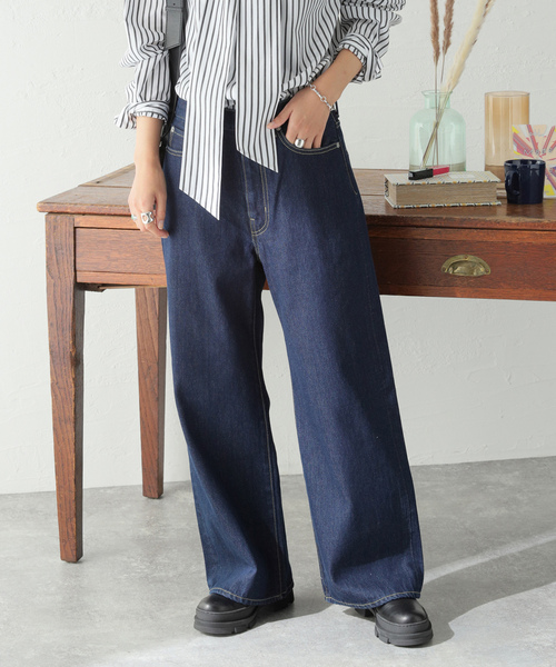 「JOURNAL STANDARD」 デニムパンツ 36 ネイビー レディース