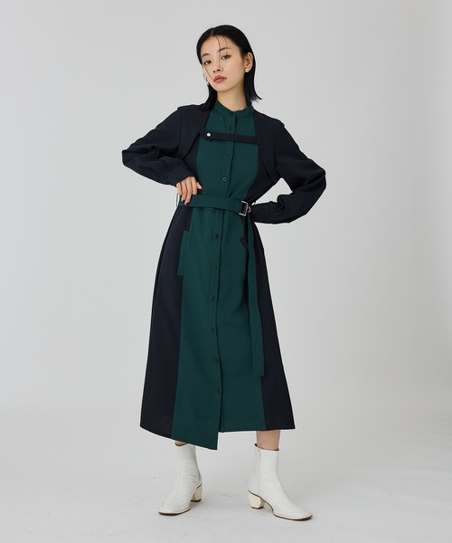 (美品) UNITED TOKYO ワンピース UNITED TOKYO（ユナイテッドトウキョウ） 長袖ワンピース 1 グリーン