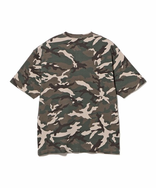BEAMS T（ビームスT） tシャツ Camo Waffle Henley Neck T-shirt