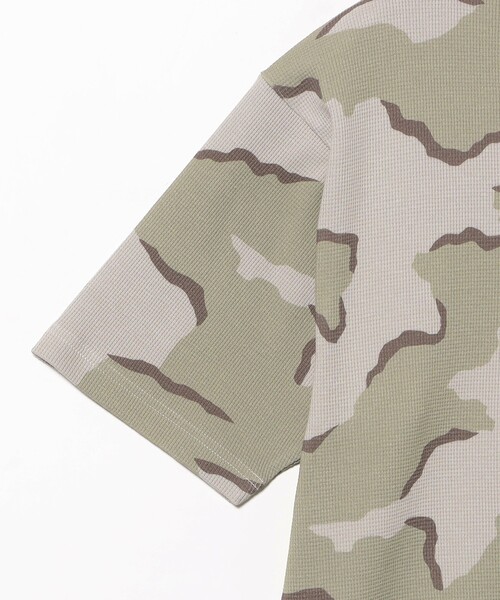 BEAMS T（ビームスT） tシャツ Camo Waffle Henley Neck T-shirt