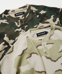 BEAMS T（ビームスT） ヘンリーネック tシャツ Camo Waffle Henley