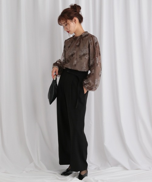 「mysty woman」 長袖ブラウス FREE グレー レディース_画像3