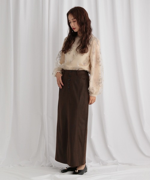 「mysty woman」 長袖ブラウス FREE グレー レディース_画像4