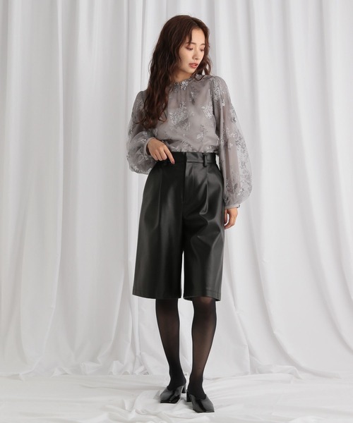 「mysty woman」 長袖ブラウス FREE グレー レディース_画像5