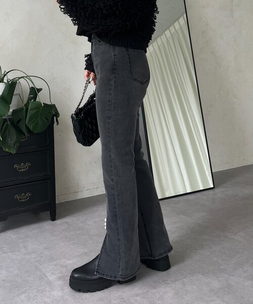 「prose verse」 ブーツカットデニムパンツ MEDIUM ブラック レディース_画像2