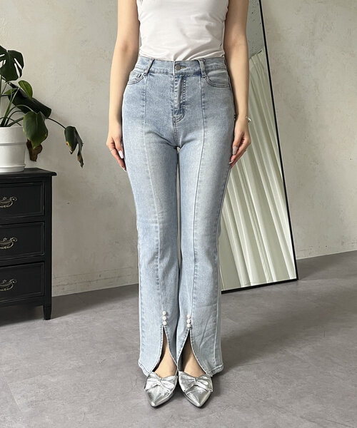 「prose verse」 ブーツカットデニムパンツ MEDIUM ブラック レディース_画像9