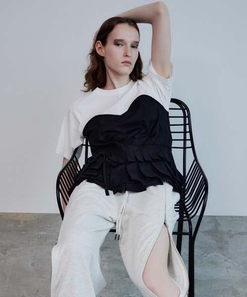 Maison special ドッキングTシャツ MAISON SPECIAL（メゾンスペシャル） tシャツ 半袖 Wrap Pleats Dock T