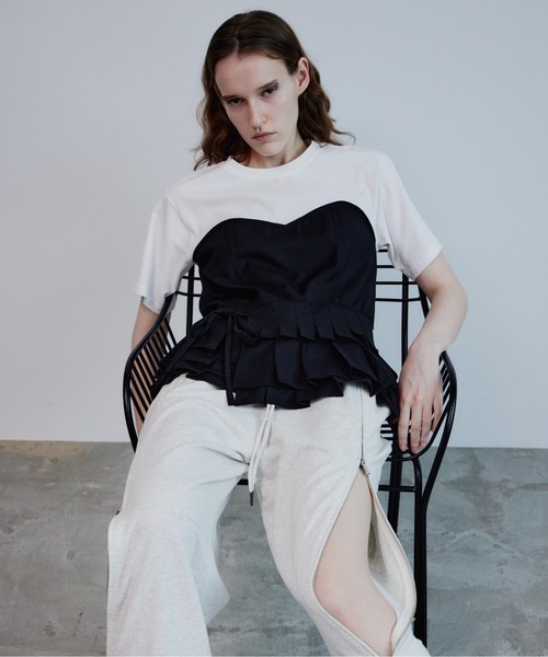 MAISON SPECIAL（メゾンスペシャル） tシャツ 半袖 Wrap Pleats Dock T