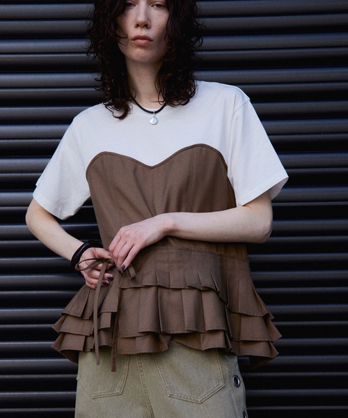MAISON SPECIAL（メゾンスペシャル） tシャツ 半袖 Wrap Pleats Dock T