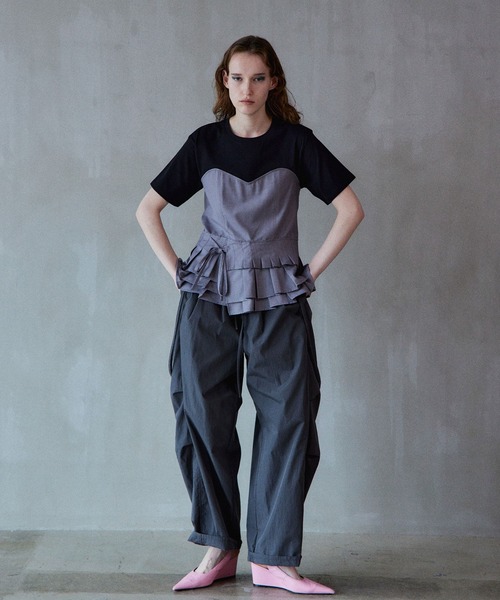 MAISON SPECIAL（メゾンスペシャル） tシャツ 半袖 Wrap Pleats Dock T