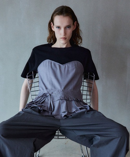 MAISON SPECIAL（メゾンスペシャル） tシャツ 半袖 Wrap Pleats Dock T