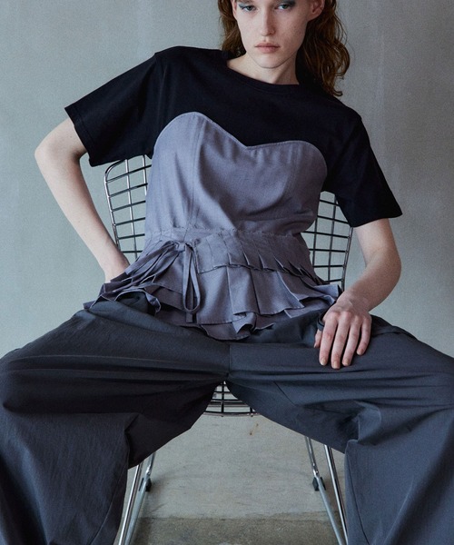 MAISON SPECIAL（メゾンスペシャル） tシャツ 半袖 Wrap Pleats Dock T