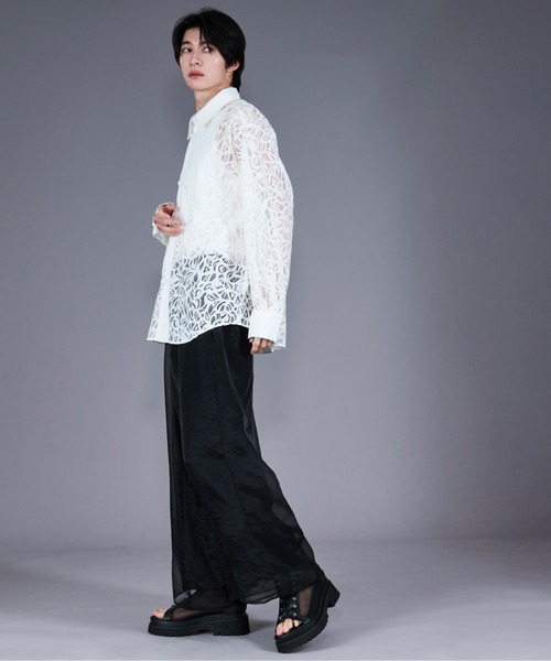 「Ellno Loset」 長袖シャツ SMALL ブラック メンズ_画像9