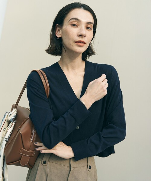 「UNFILO」 ニットカーディガン X-LARGE グレー レディース_画像2