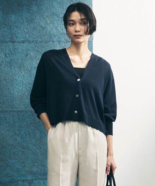 「UNFILO」 ニットカーディガン X-LARGE グレー レディース_画像6