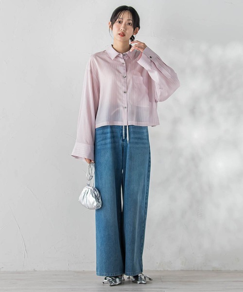 「Droite lautreamont」 長袖シャツ M ピンク系その他 レディース_画像2