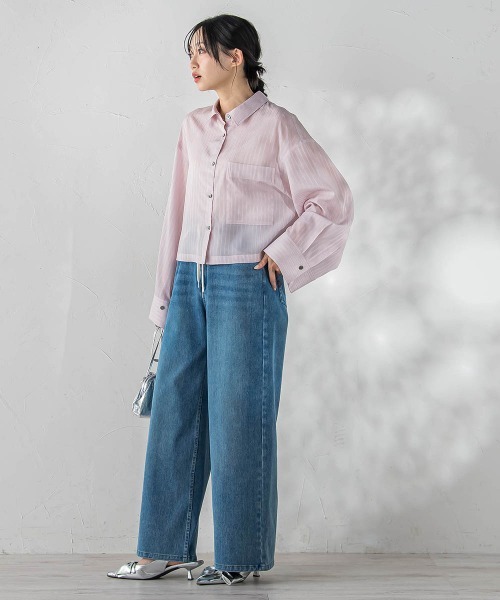 「Droite lautreamont」 長袖シャツ M ピンク系その他 レディース_画像3