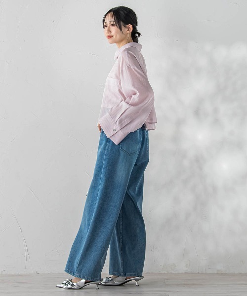 「Droite lautreamont」 長袖シャツ M ピンク系その他 レディース_画像4