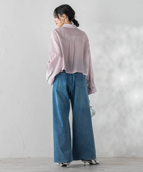 「Droite lautreamont」 長袖シャツ M ピンク系その他 レディース_画像5