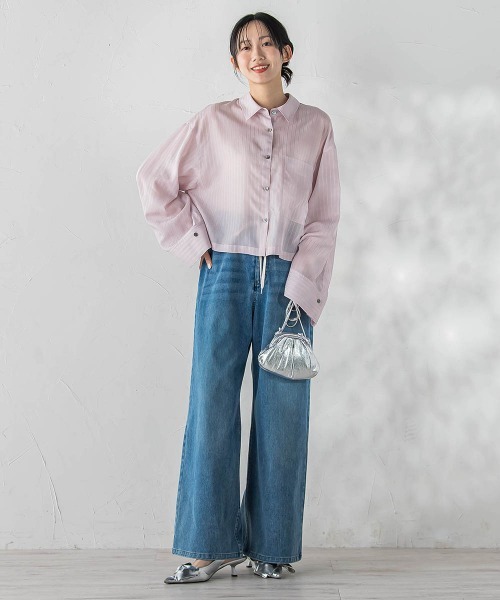 「Droite lautreamont」 長袖シャツ M ピンク系その他 レディース_画像6