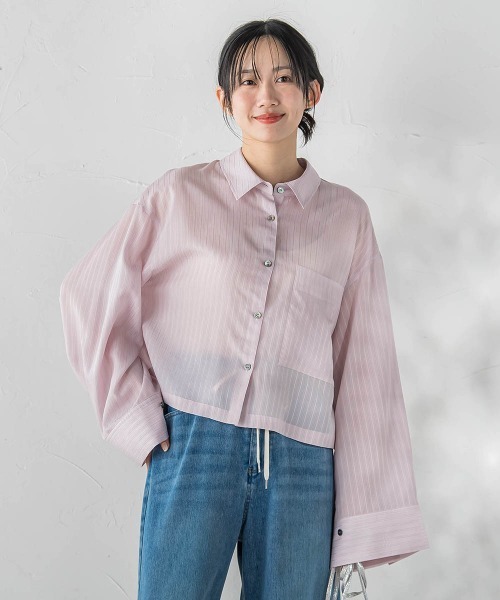 「Droite lautreamont」 長袖シャツ M ピンク系その他 レディース_画像7