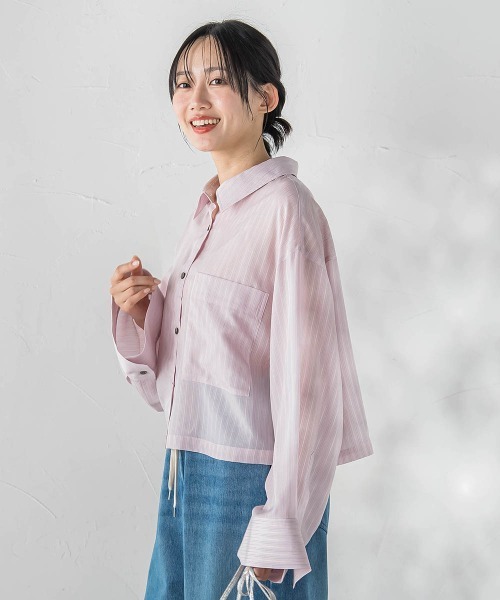 「Droite lautreamont」 長袖シャツ M ピンク系その他 レディース_画像8