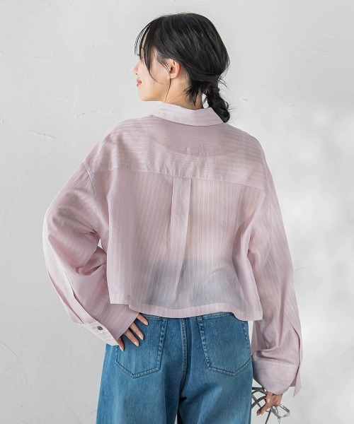 「Droite lautreamont」 長袖シャツ M ピンク系その他 レディース_画像9