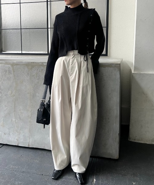 「AIC.」 パンツ FREE ブラック レディース_画像4