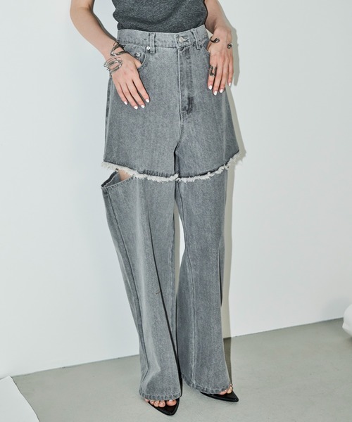 「AIC.」 デニムパンツ SMALL ブルー レディース_画像2