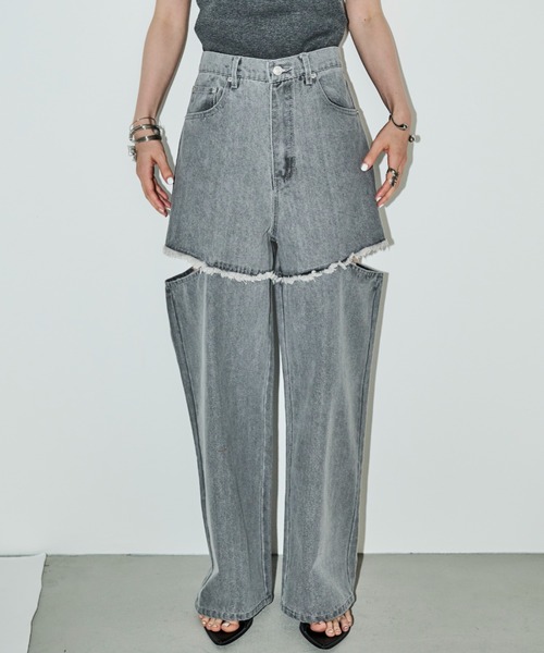 「AIC.」 デニムパンツ SMALL ブルー レディース_画像3
