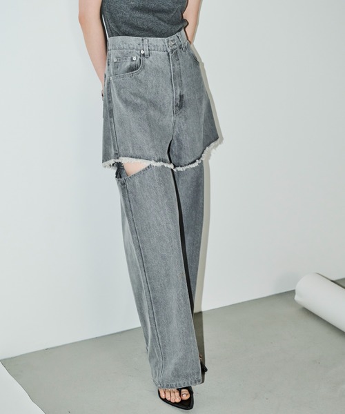 「AIC.」 デニムパンツ SMALL ブルー レディース_画像4
