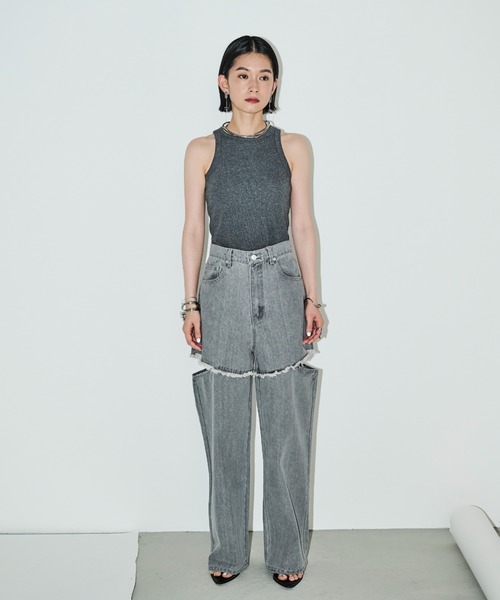 「AIC.」 デニムパンツ SMALL ブルー レディース_画像8