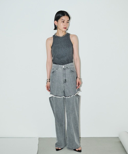 「AIC.」 デニムパンツ SMALL ブルー レディース_画像9