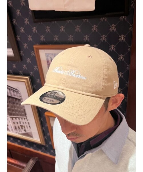 【美品】Brooks Brothers×NEW ERA/9FORTY ベージュ NEW ERA（ニューエラ） キャップ 帽子 メンズ Brooks Brothers × New